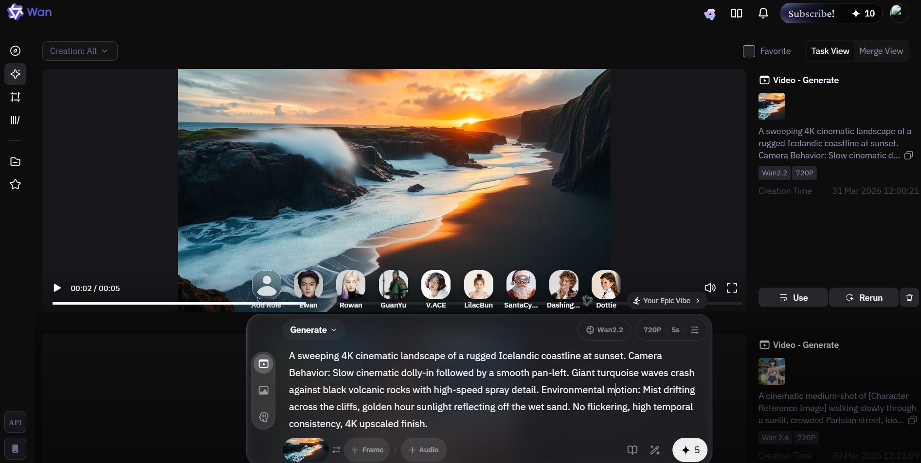 wan 2.2: Free Interface Generation