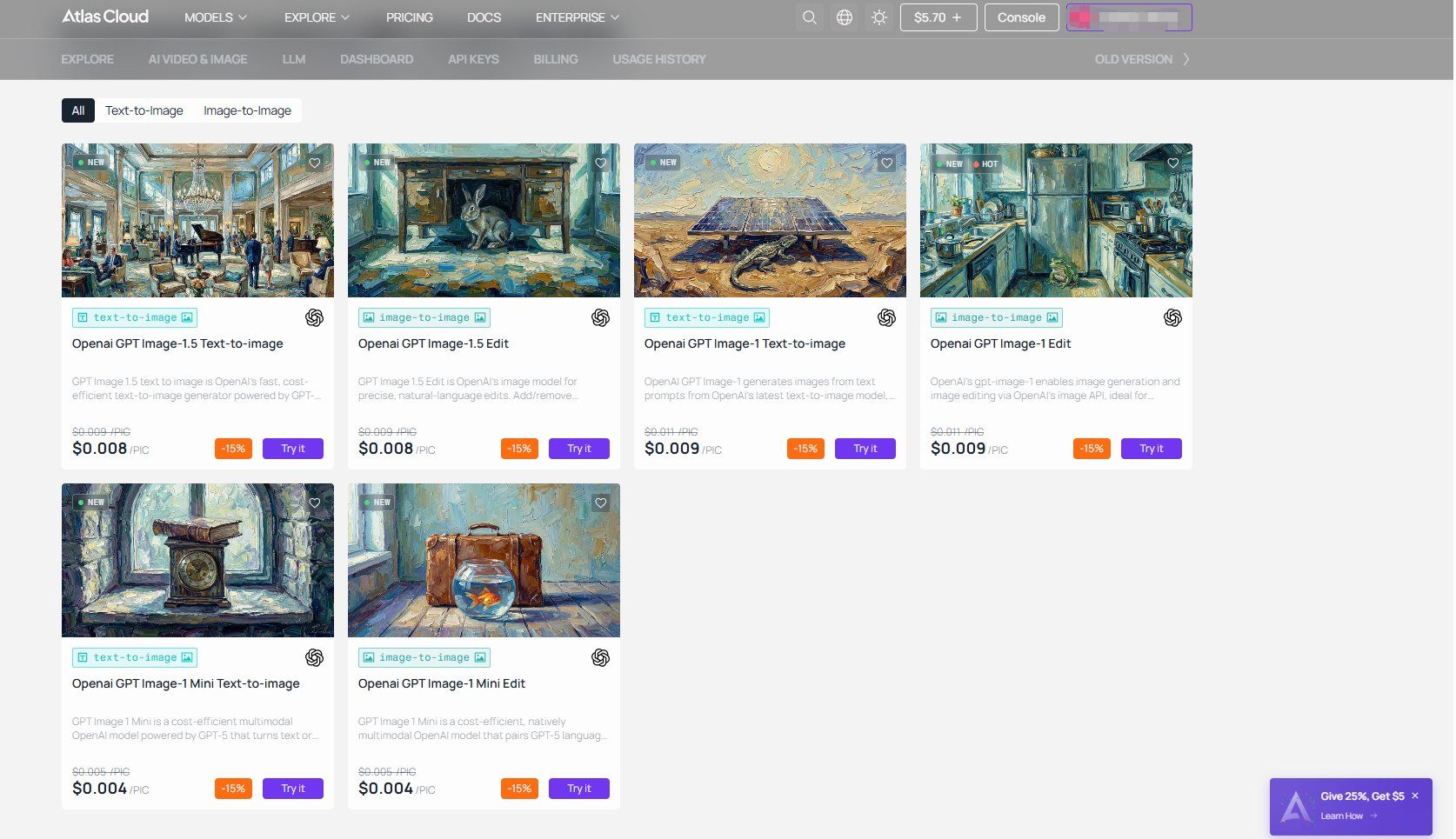 GPT Image API Integration on Atlas Cloud