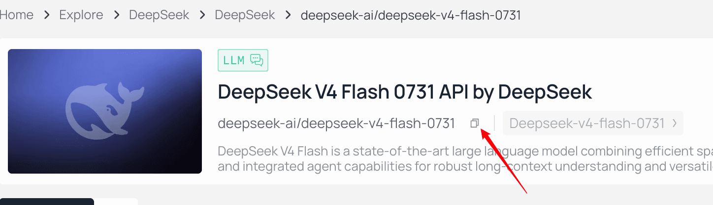 Copy the exact model ID from an Atlas Cloud model page