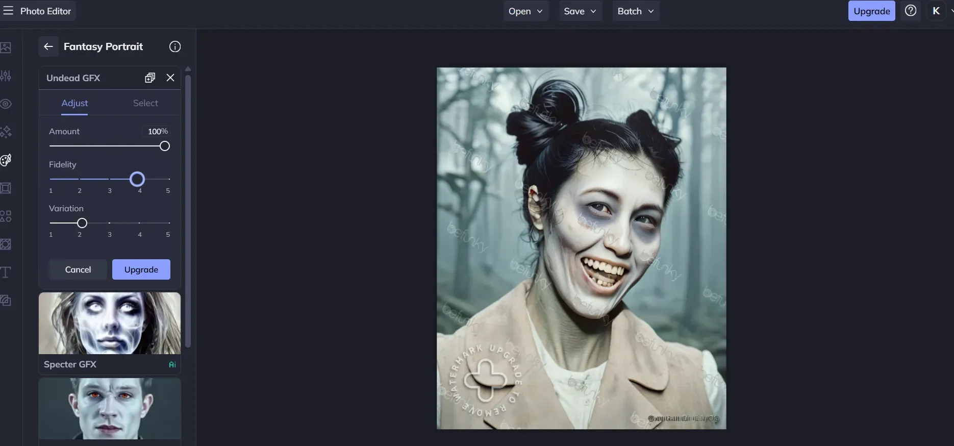BeFunky's Artsy Undead GFX result