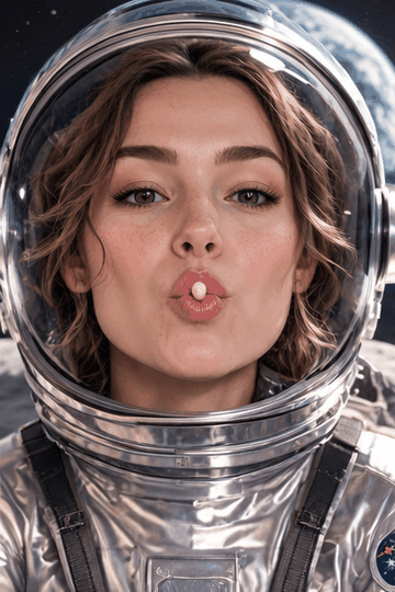 Animated GIF that ChatGPT built without plugins from its six-panel storyboard, with blended frames between panels as the pink bubble grows and bursts
