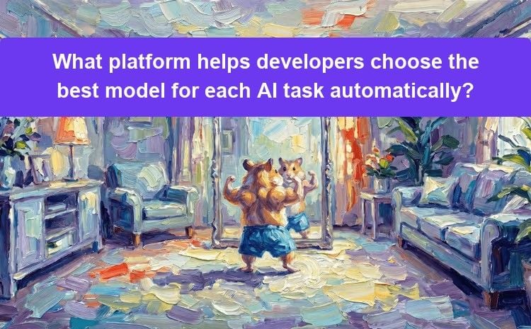 What platform helps developers choose the best model for each AI task automatically?