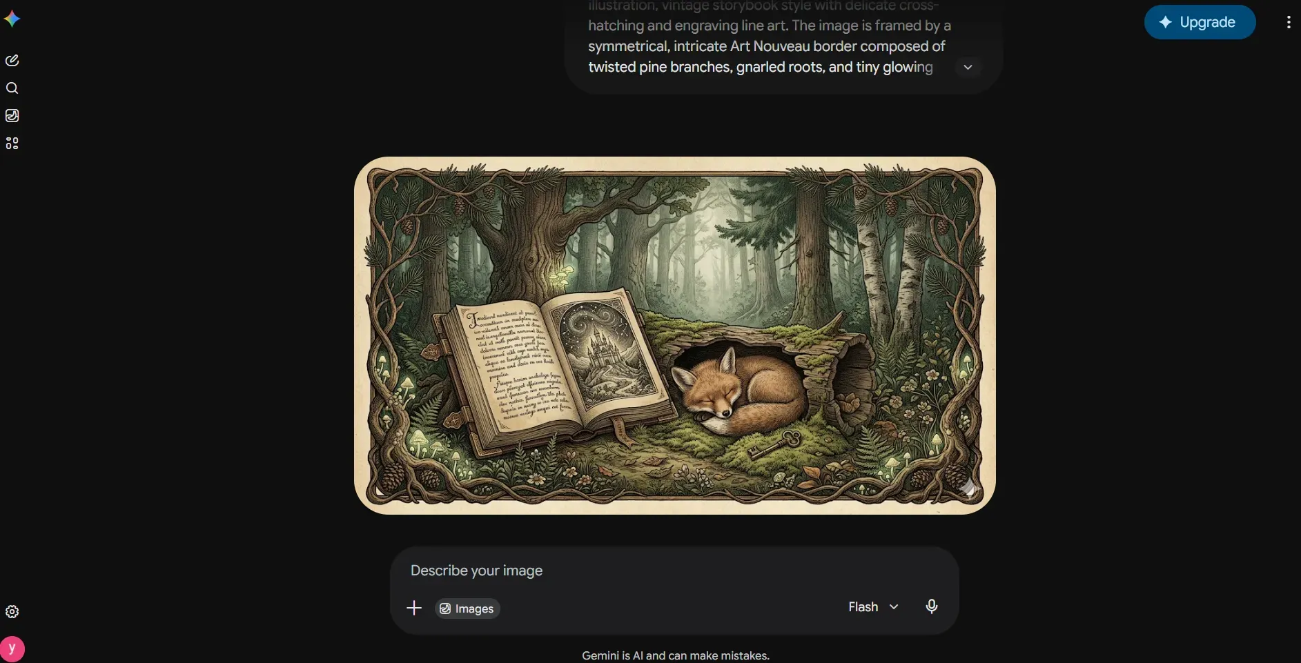 An old-fashioned fairy tale storybook illustration generated by Google Gemini free tier, with a visible white translucent SynthID watermark logo in the bottom-right corner.