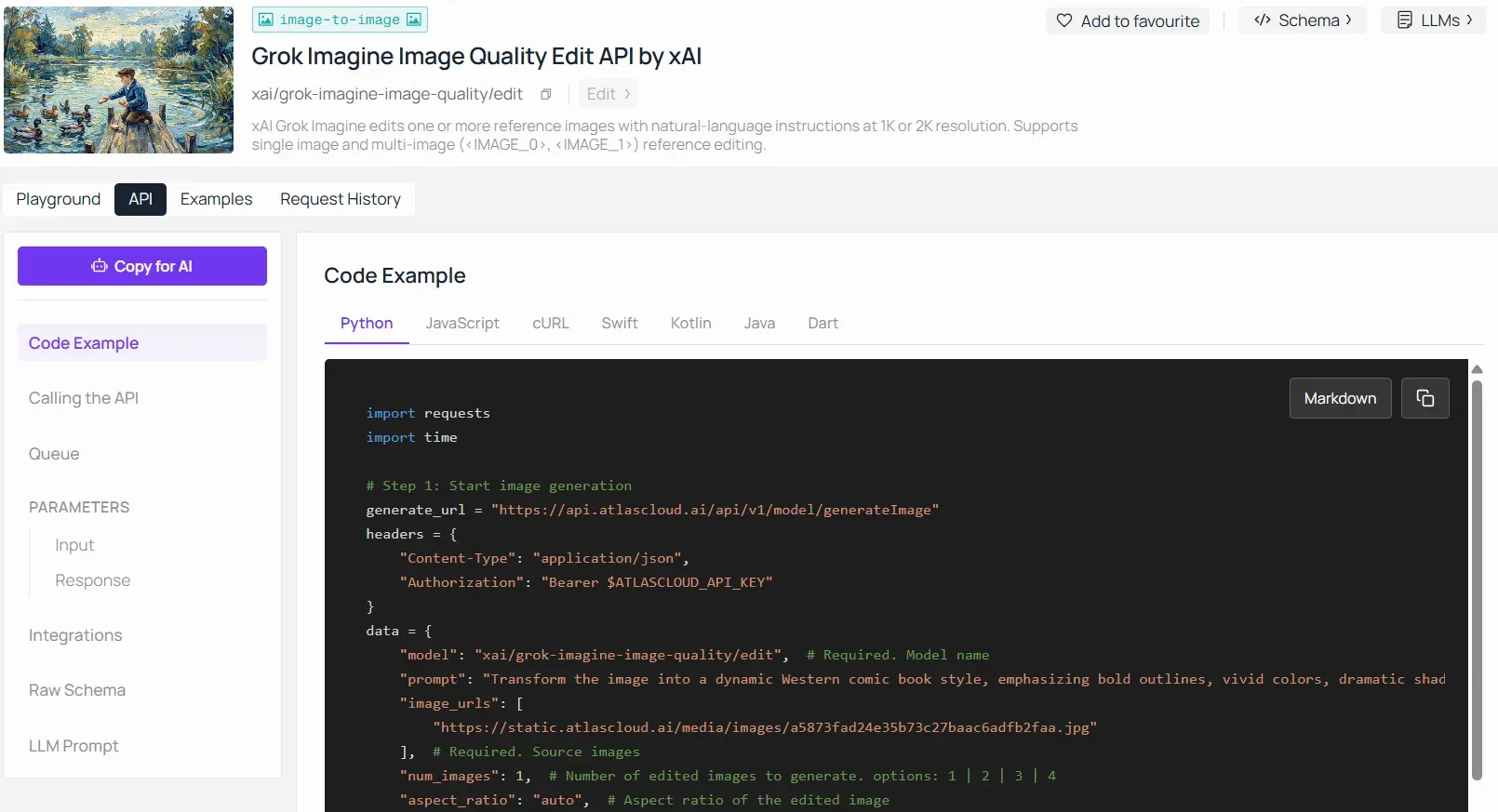 Grok imagine image quality edit api on Atlas Cloud.webp