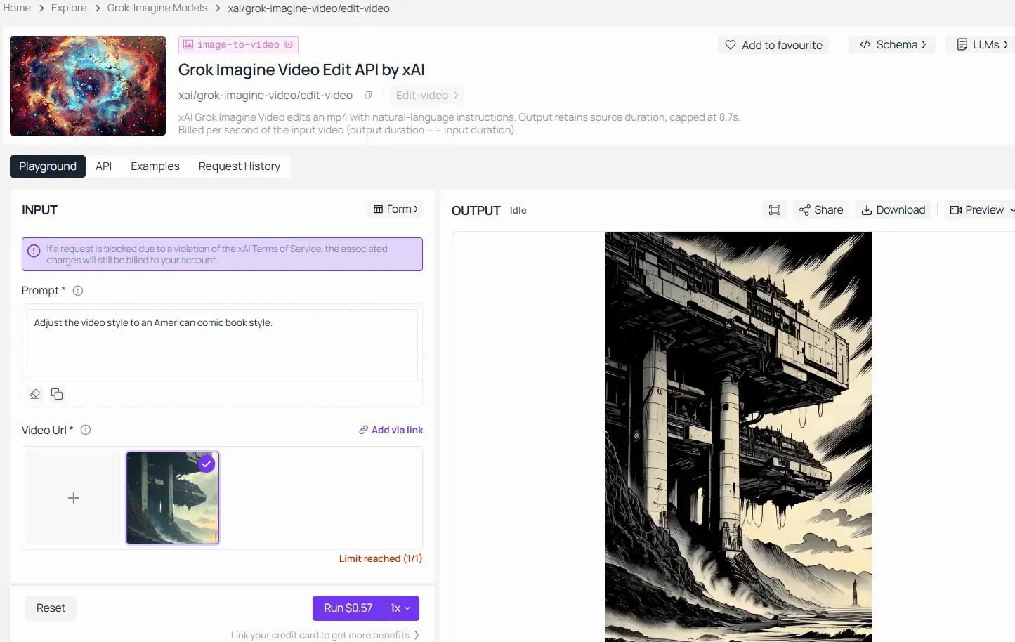 API de edición de video Grok imagine en Atlas Cloud