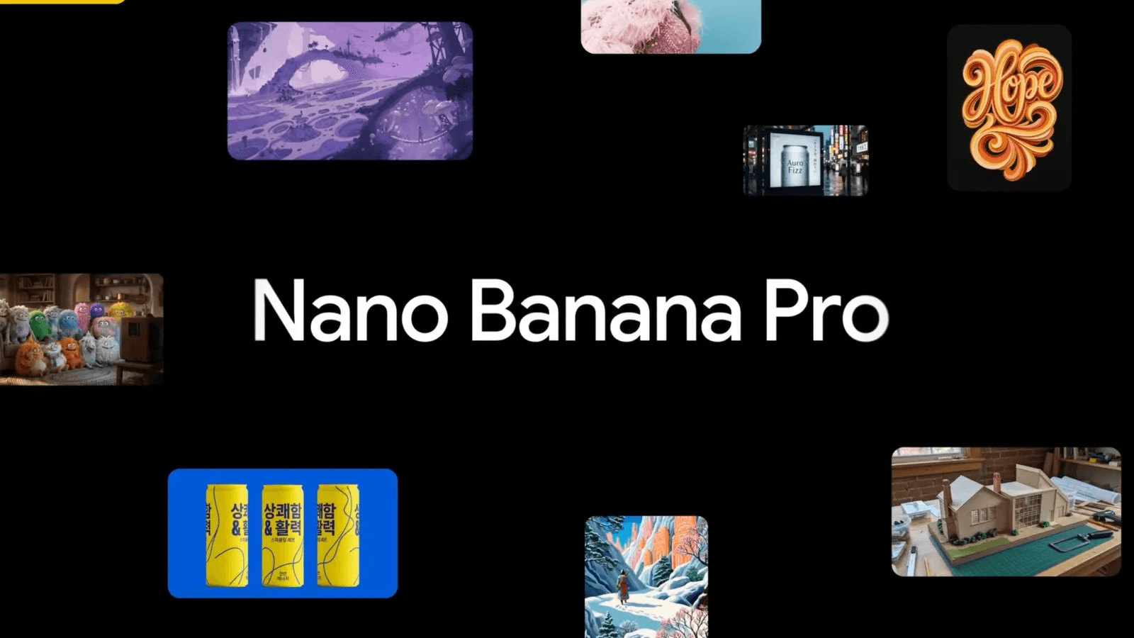 Collage of output images from Google's Nano Banana Pro model, shown in Google's official announcement