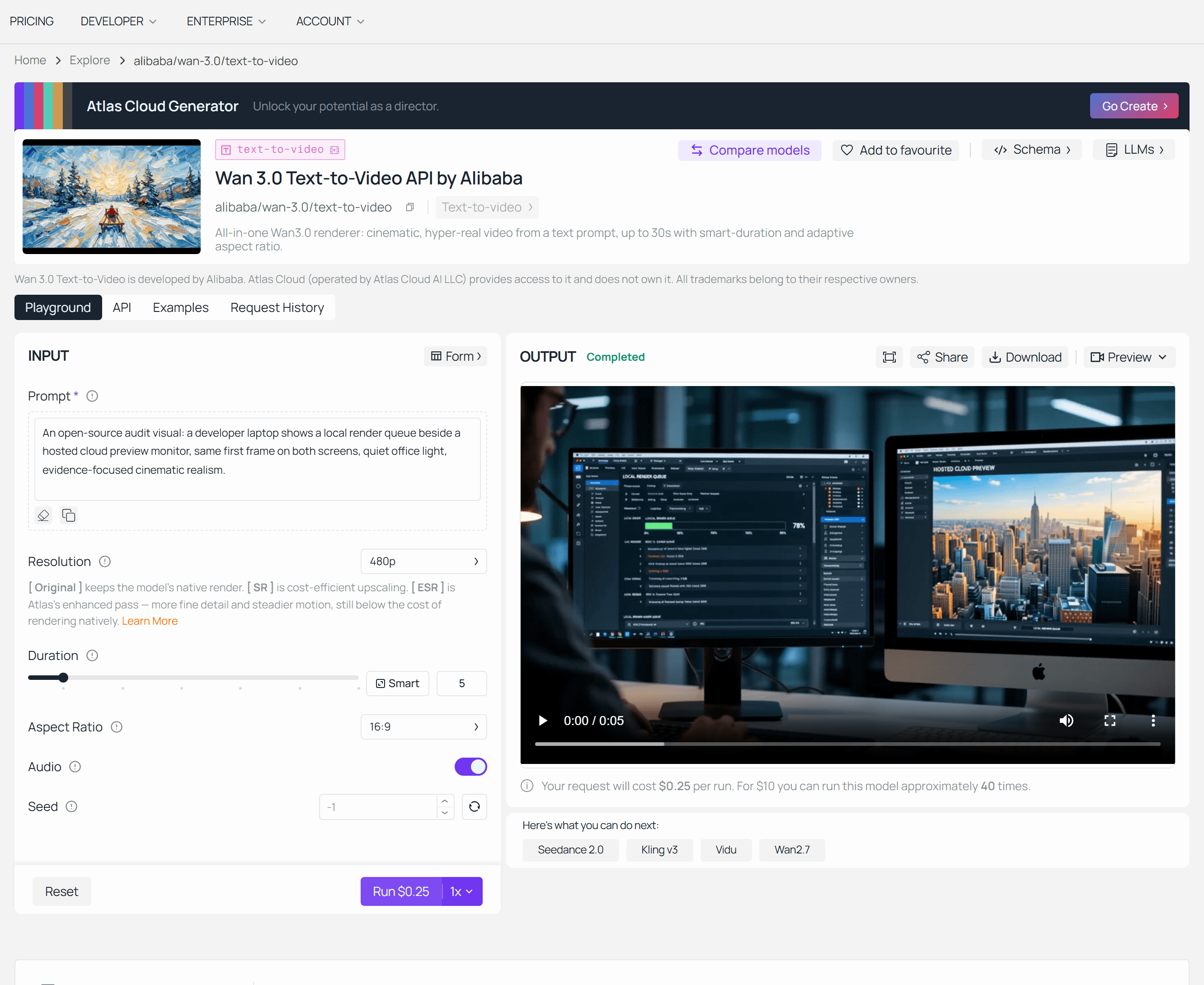 Wan 3.0 prompt and generated effect screenshot for is-wan-3.0-open-source