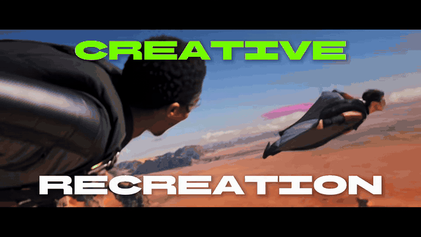 Clip from Kling's official Kling 4.0 trailer showing the 4K, 1080p and 720p title card over wingsuit flyers above a desert; Flash is limited to the 720p tier