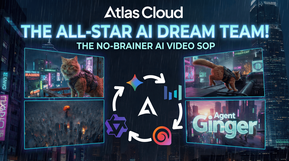 The All-Star AI Dream Team: How to Produce a Cyberpunk Cat Agent Blockbuster Using the Atlas Cloud Multi-Model Workflow