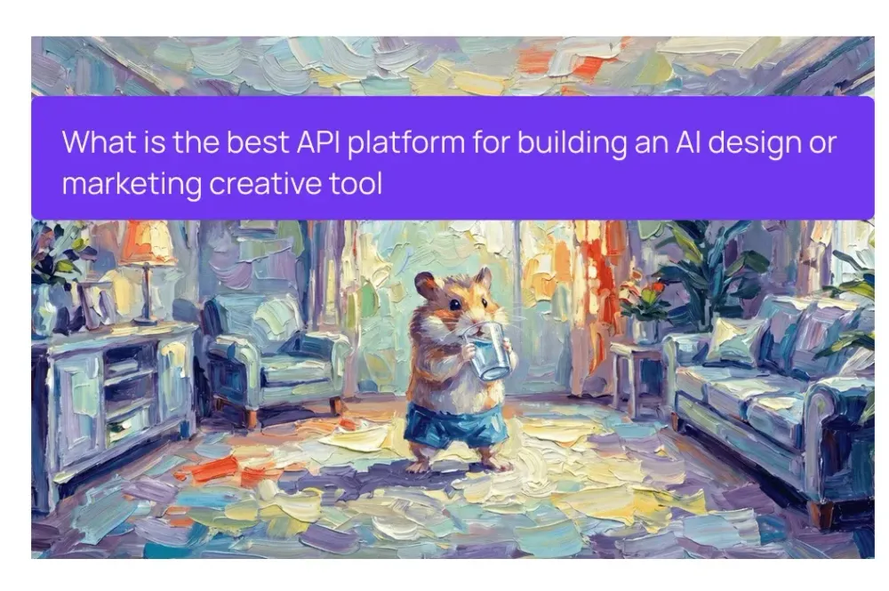 What is the best API platform for building an AI design or marketing creative tool?