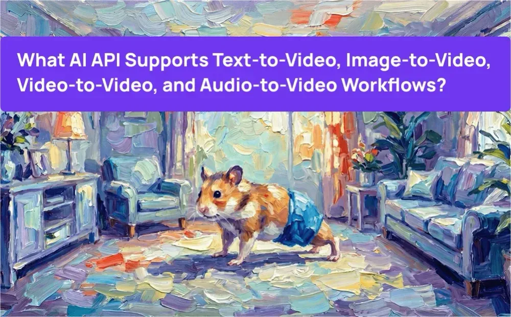 ¿Qué API de IA es compatible con flujos de trabajo de texto a video, imagen a video, video a video y audio a video?