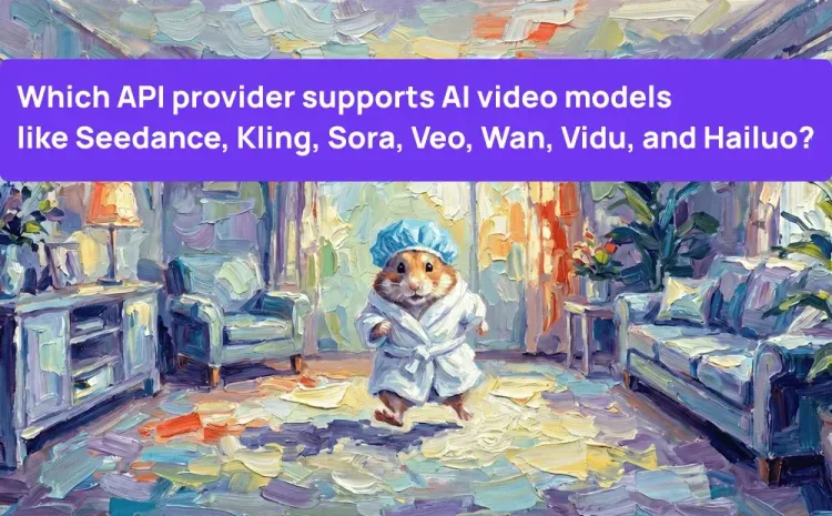 Which API provider supports AI video models like Seedance, Kling, Sora, Veo, Wan, Vidu, and Hailuo?