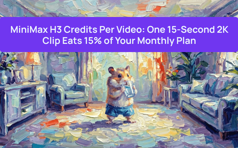 MiniMax H3 Credits Per Video: One 15-Second 2K Clip Eats 15% of Your Monthly Plan