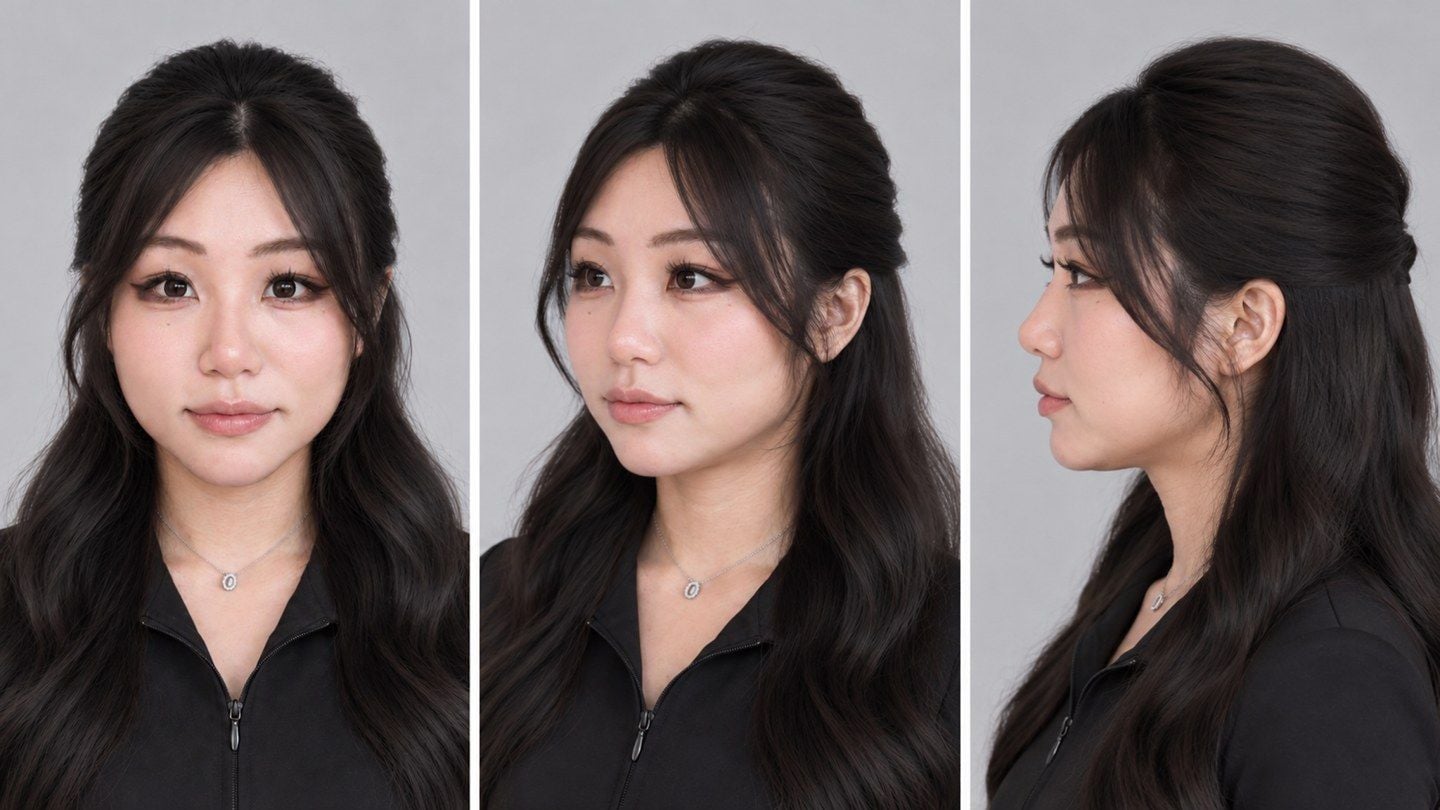 Head turnaround: front, three-quarter and profile