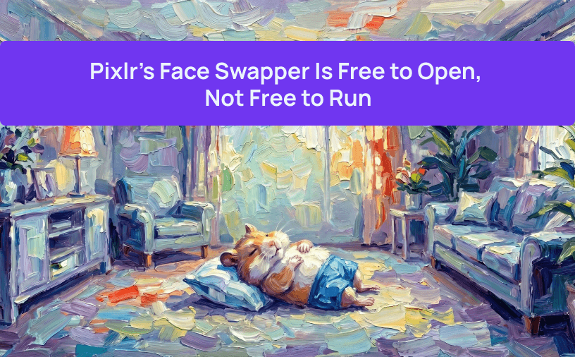 El Face Swapper de Pixlr es gratis para abrir, no gratis para ejecutar