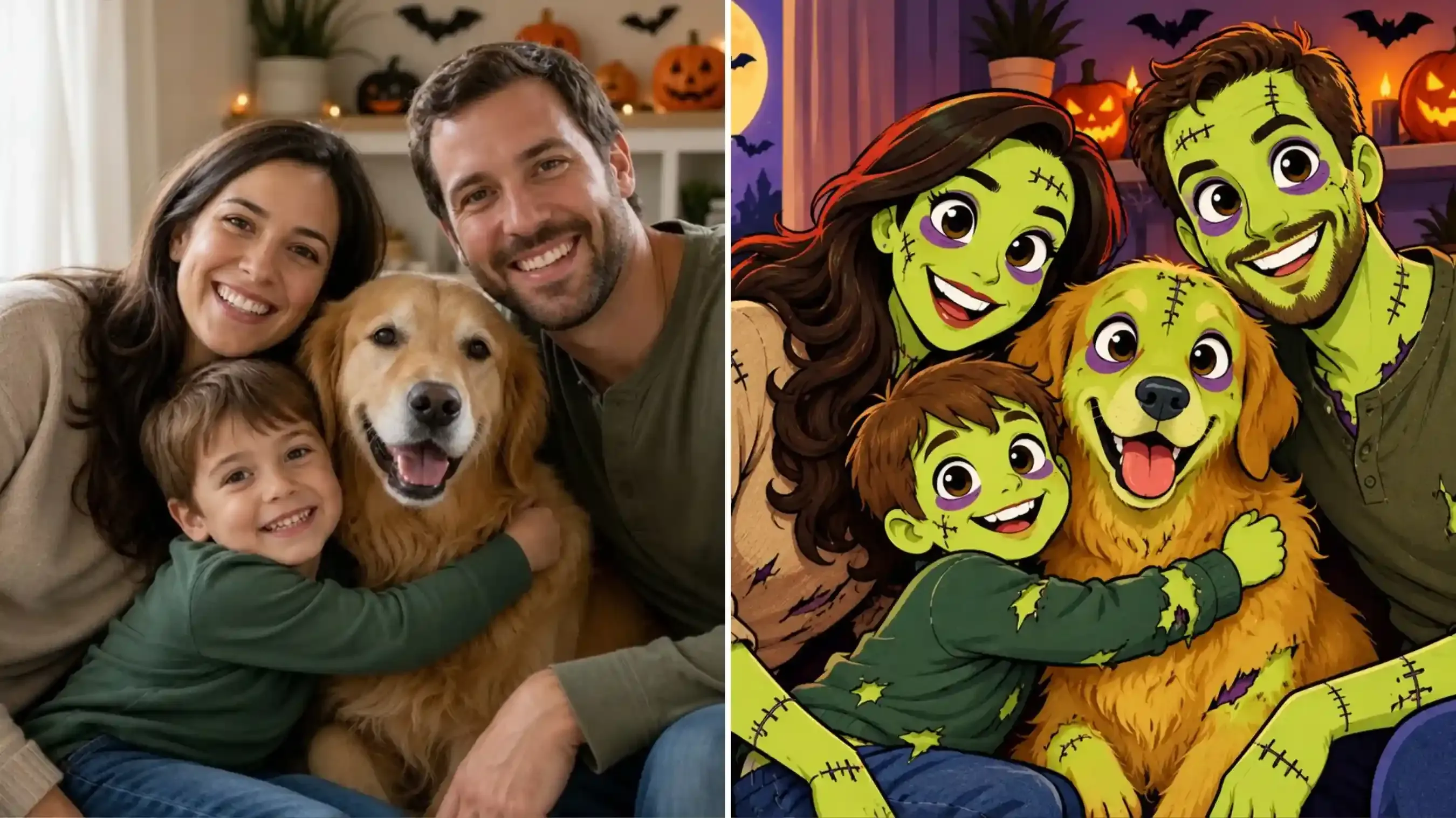 Playful comic and party zombie filter for Halloween