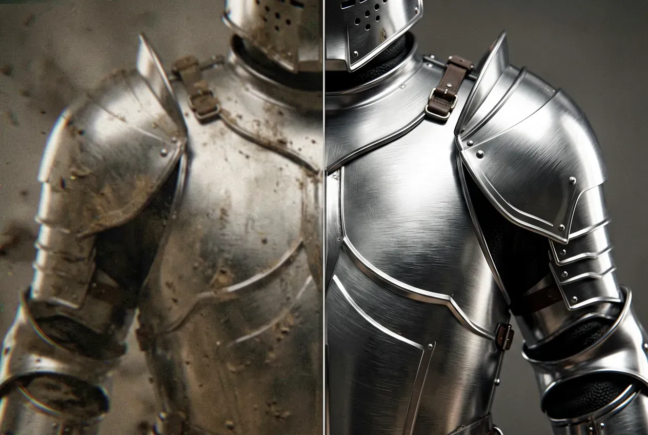 Comparison showing the visual quality difference between 1080p and 4K AI generated video content