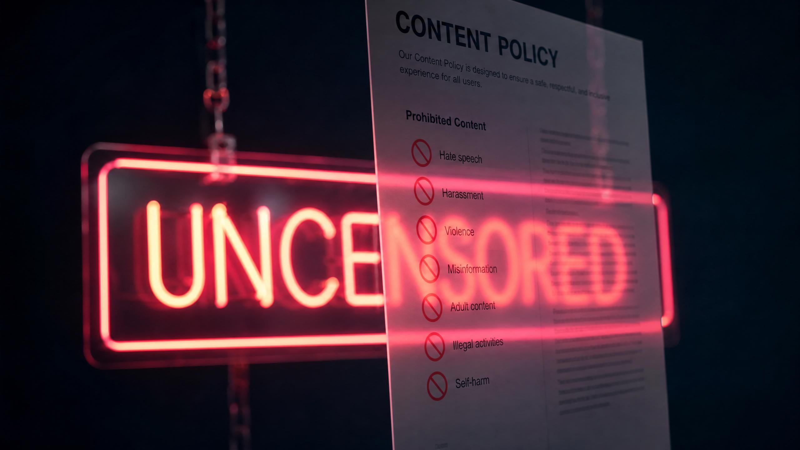 uncensored content policy denied