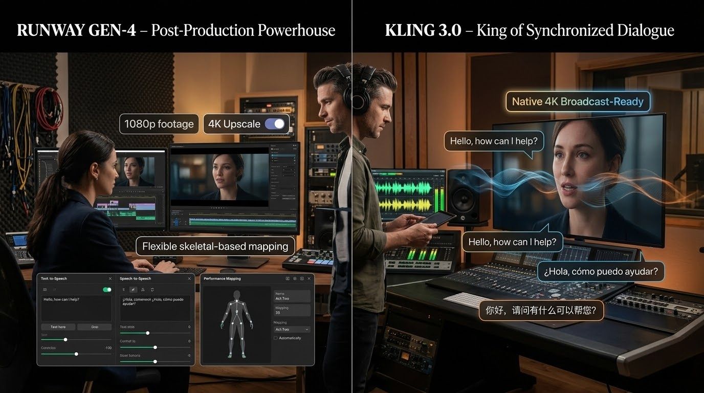 Runway Gen-4 and Kling 3.0's AI video sound and delivery capabilities