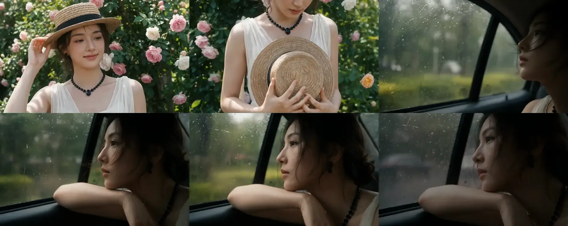 Extracted frame grid from the Wan 3.0 first and last frame retro garden handbook clip